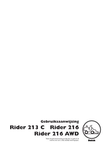 OM, Husqvarna, Rider 213 C, Rider 216, Rider 216 AWD, 2013