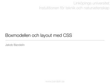 Boxmodellen och layout med CSS