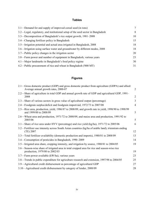 Review of Input and Output Policies for Cereal Production in ...