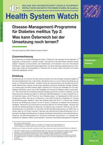 Disease-Management-Programme für Diabetes mellitus Typ 2: Was ...