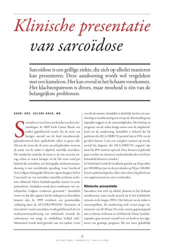 Klinische presentatie van sarcoīdose - Ildcare.nl