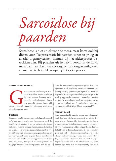Sarcoïdose bij paarden. - Ildcare.nl