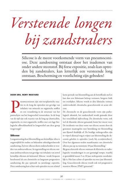 Versteende longen bij zandstralers - Ildcare.nl