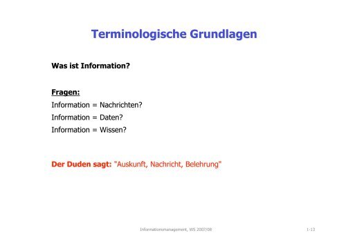 Informationsmanagement - Fachbereich Informatik ...