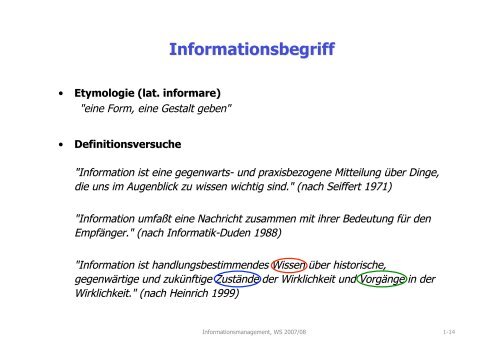 Informationsmanagement - Fachbereich Informatik ...