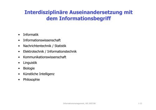 Informationsmanagement - Fachbereich Informatik ...