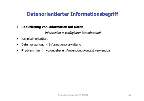 Informationsmanagement - Fachbereich Informatik ...