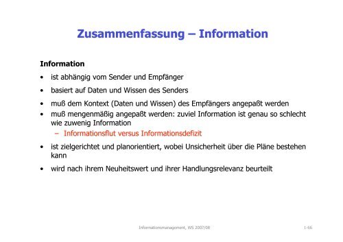 Informationsmanagement - Fachbereich Informatik ...