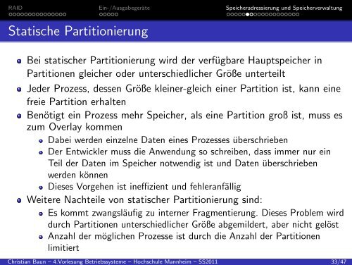 4.Vorlesung Betriebssysteme Hochschule Mannheim