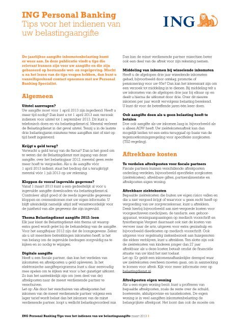Download de pdf met tips - Ing