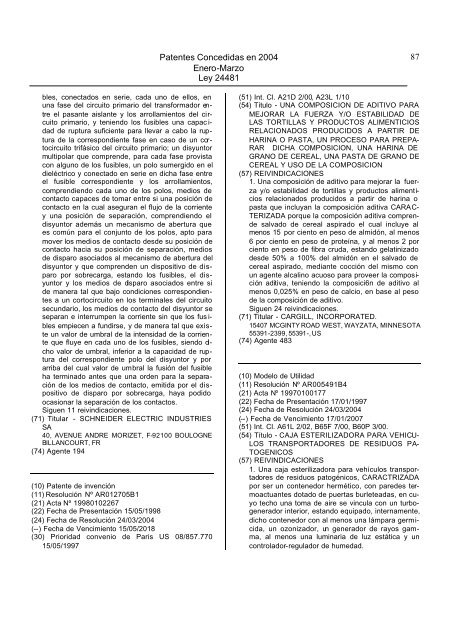 2004 - 1 - Ley 24481 - Instituto Nacional de la Propiedad Industrial