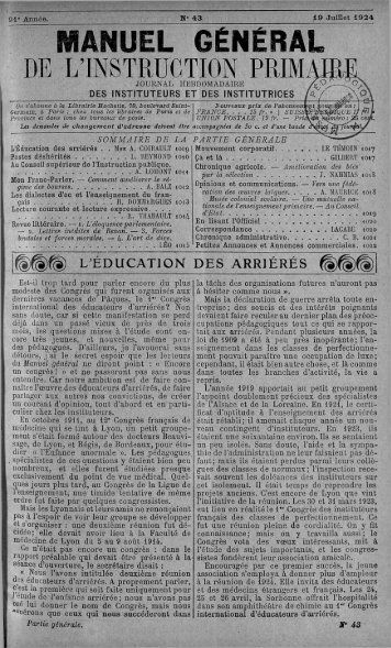 manuel général de l'instruction primaire - Institut français de l ...