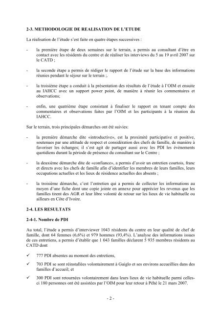 étude quantitative de la vulnérabilité des pdi du catd de guiglo