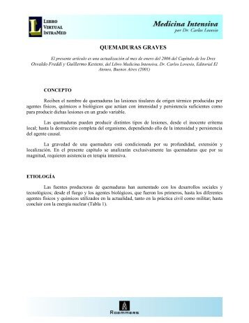 QUEMADURAS GRAVES - IntraMed