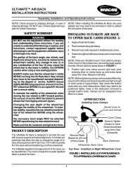 ulti-mate™ air back installation instructions safety ... - Invacare