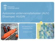 Autonome undervannsfarkoster (AUV) Eksempel: HUGIN - NTNU