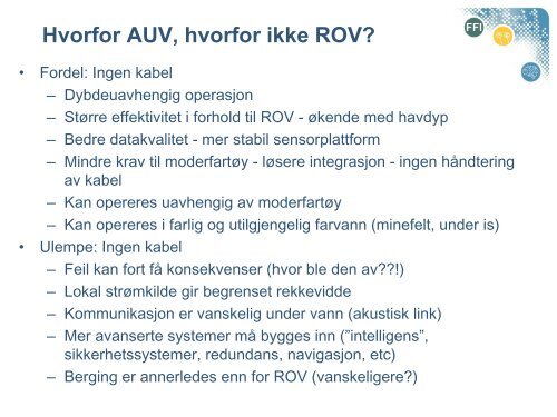 Autonome undervannsfarkoster (AUV) Eksempel: HUGIN - NTNU