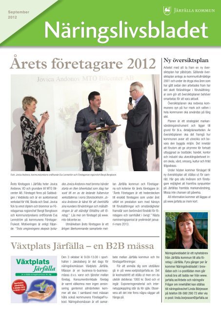 2012-08-20 Näringslivsbladet september Nytt nummer av ... - Järfälla