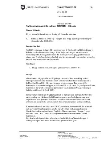 07b Trafikförändringar i SL-trafiken 2013 2014 - Yttrande.pdf - Järfälla