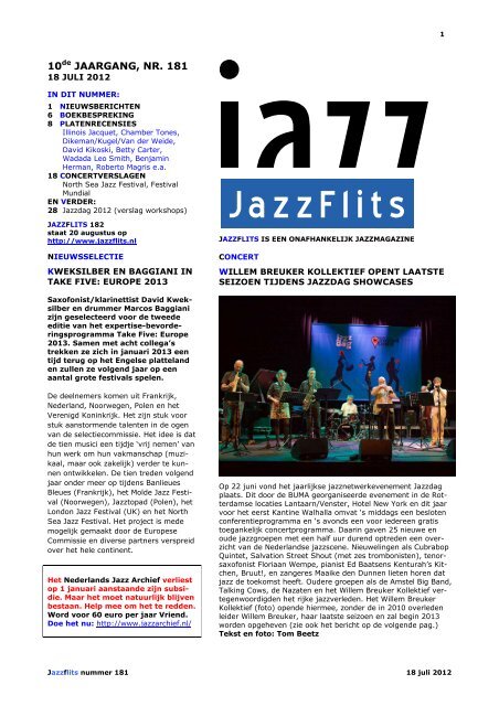 10de JAARGANG, NR. 181 - JazzFlits