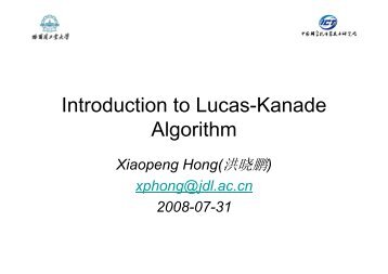Introduction to Lucas-Kanade Algorithm. (In Chinese)