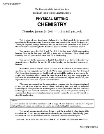 physical setting chemistry - JMap