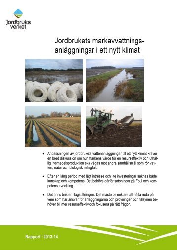 Jordbrukets markavvattnings- anläggningar i ett ... - Jordbruksverket