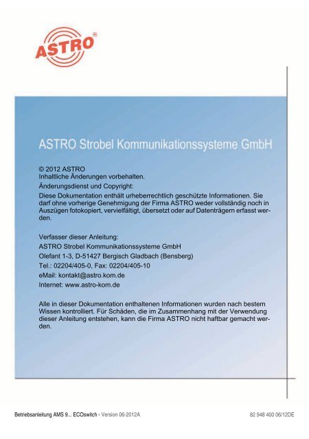 AMS 9... Ecoswitch - Astro