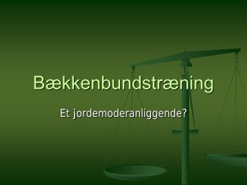 Bækkensbundstræning - Jordemoderforeningen