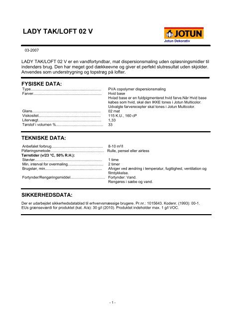 LADY TAK/LOFT 02 V - Jotun