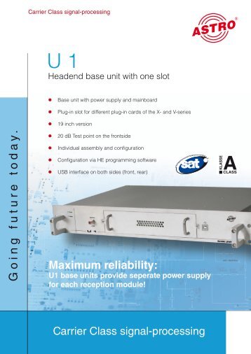 Maximum reliability: U1 base units provide seperate power ... - Astro