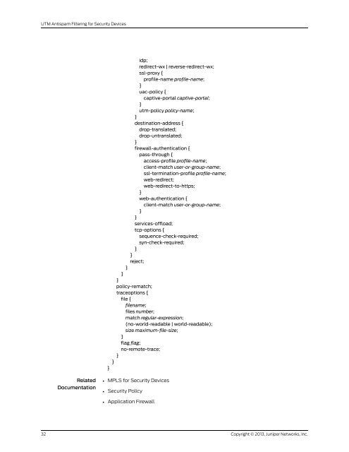 UTM Antispam Filtering for Security Devices - Juniper Networks