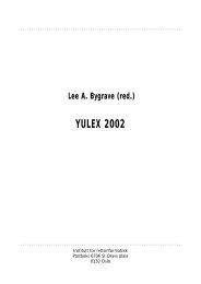 Lee A. Bygrave (red.) YULEX 2002 - Universitetet i Oslo