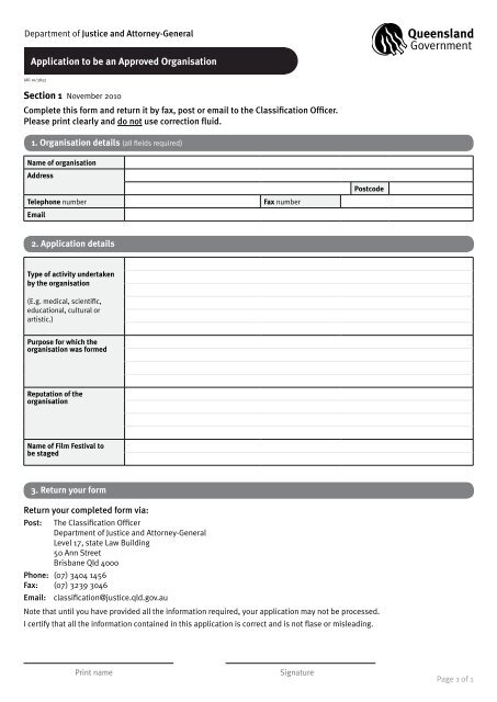 Film festival community screening exemption form - Department of ...