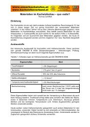 Materialien im Kachelofenbau - Österreichischer Kachelofenverband