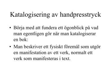 Katalogisering av handpresstryck