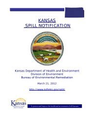 Kansas spill notification - Kansas Department of Health & Environment