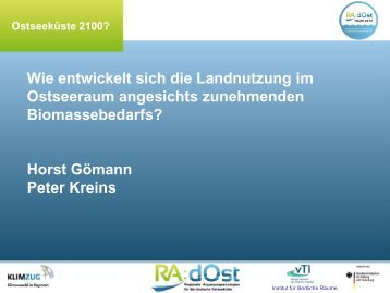 Wie entwickelt sich die Landnutzung im Ostseeraum ... - RADOST