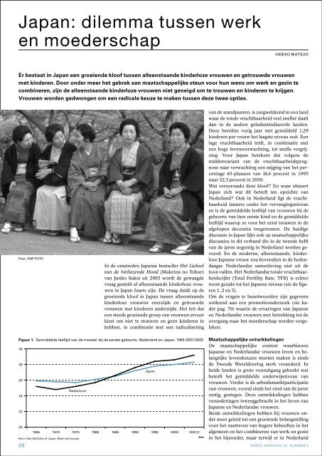 Japan: dilemma tussen werk en moederschap - KNAW