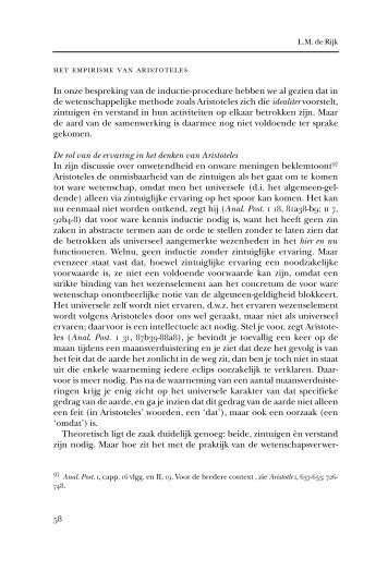het empirisme van aristoteles 58 - KNAW