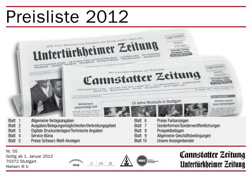 Preisliste 2012 - Die-Zeitungen.de