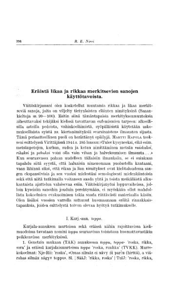 pdf-tiedostona - Kotikielen Seura ja Virittäjä