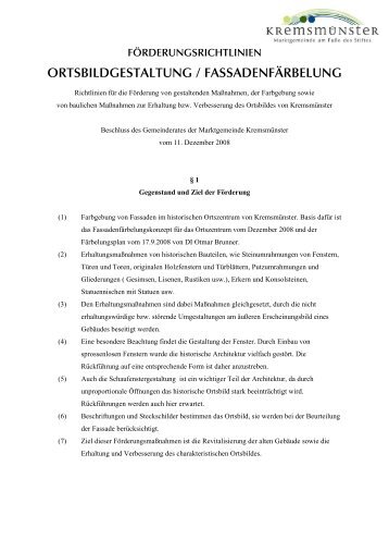 Fassadenfärbelung - Förderungsrichtlinien (43 KB) - .PDF