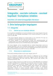 Integratie - sociale cohesie - sociaal kapitaal: complexe relaties