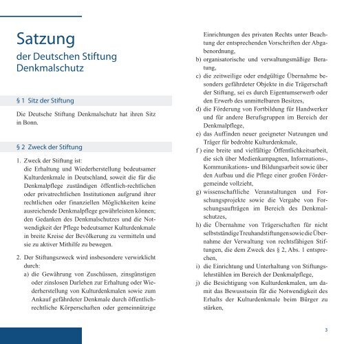 Satzung - Deutsche Stiftung Denkmalschutz