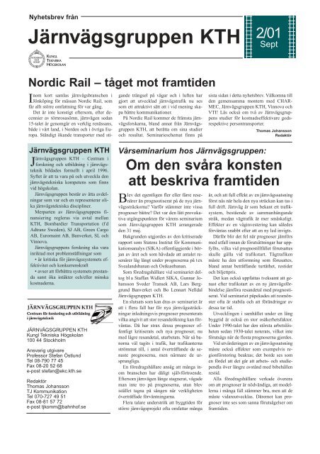 Järnvägsgruppen KTH Nordic Rail - Kungliga Tekniska högskolan