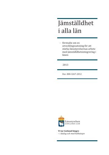 Jämställdhet i alla län - Länsstyrelserna