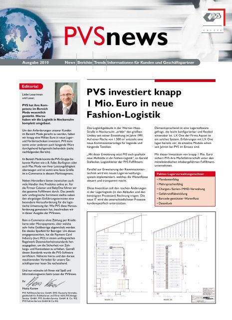 PVS investiert knapp 1 Mio. Euro in neue Fashion-Logistik - DVG