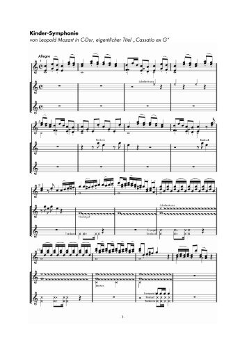 Kinder-Symphonie von Leopold Mozart in C-Dur ... - Domino Verlag