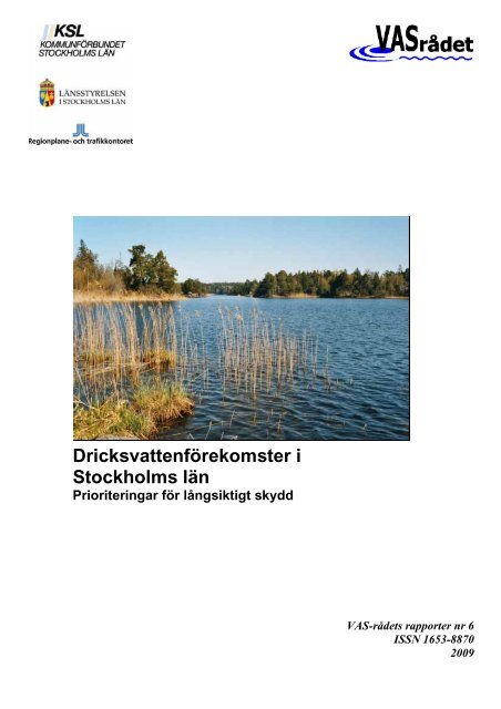 Dricksvattenförekomster i Stockholms län - Länsstyrelserna
